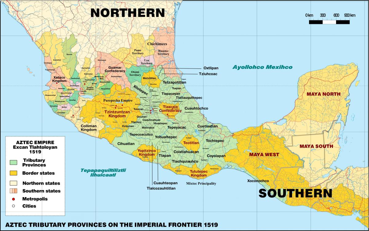 tenochtitlan Meksika karte