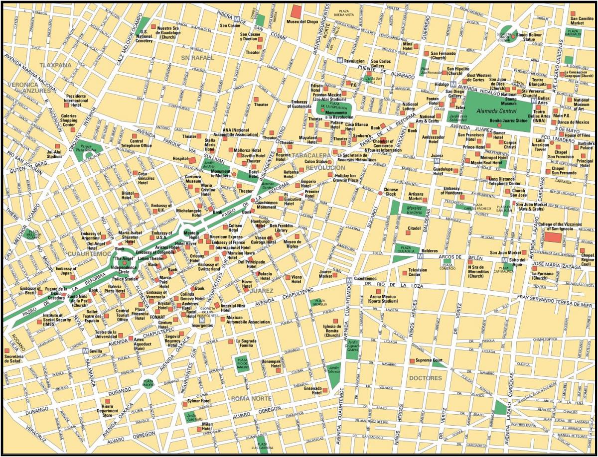 kartes Meksikas Pilsētas ekskursijas