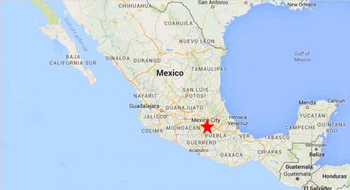 kapitāla Meksikas karte