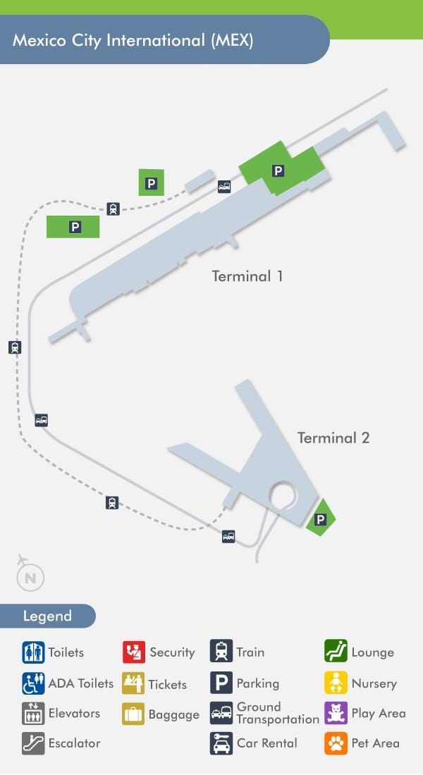 Mexico City airport terminal karte