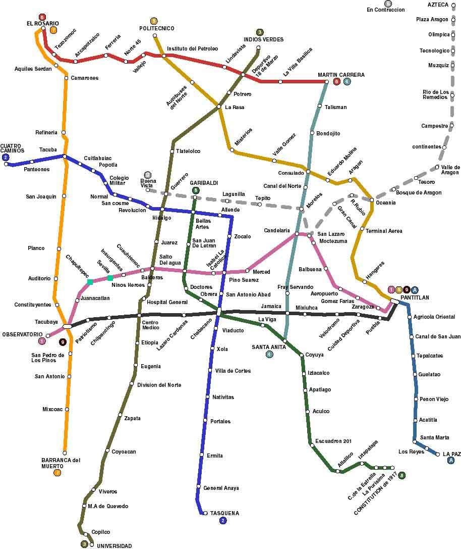 karte Mehiko autobusu
