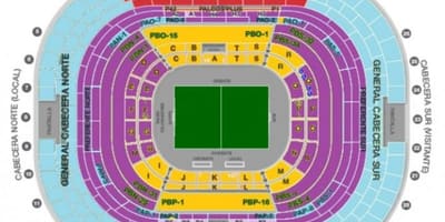Estadio azteca sēdvietu karte