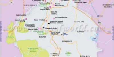 Meksikas Pilsētas atrašanās vieta kartē